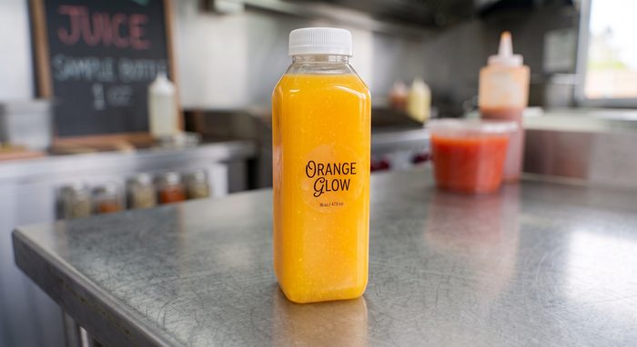 Juice Bottle — 16 oz PET, Tall Square