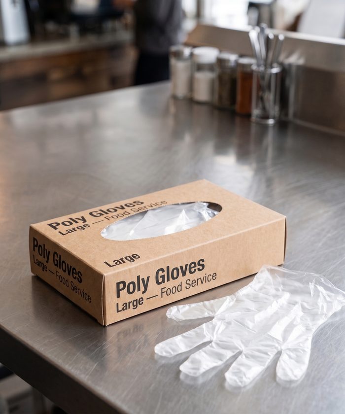 Powder-Free Disposable Clear 3 Mil Thick Vinyl Gloves for Food-service